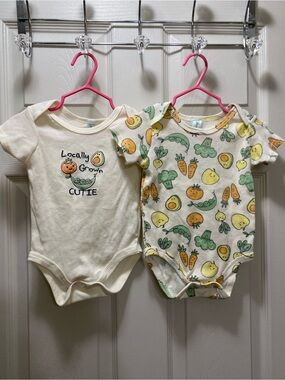 2/10$ Veggie Print Baby Bodysuit Set